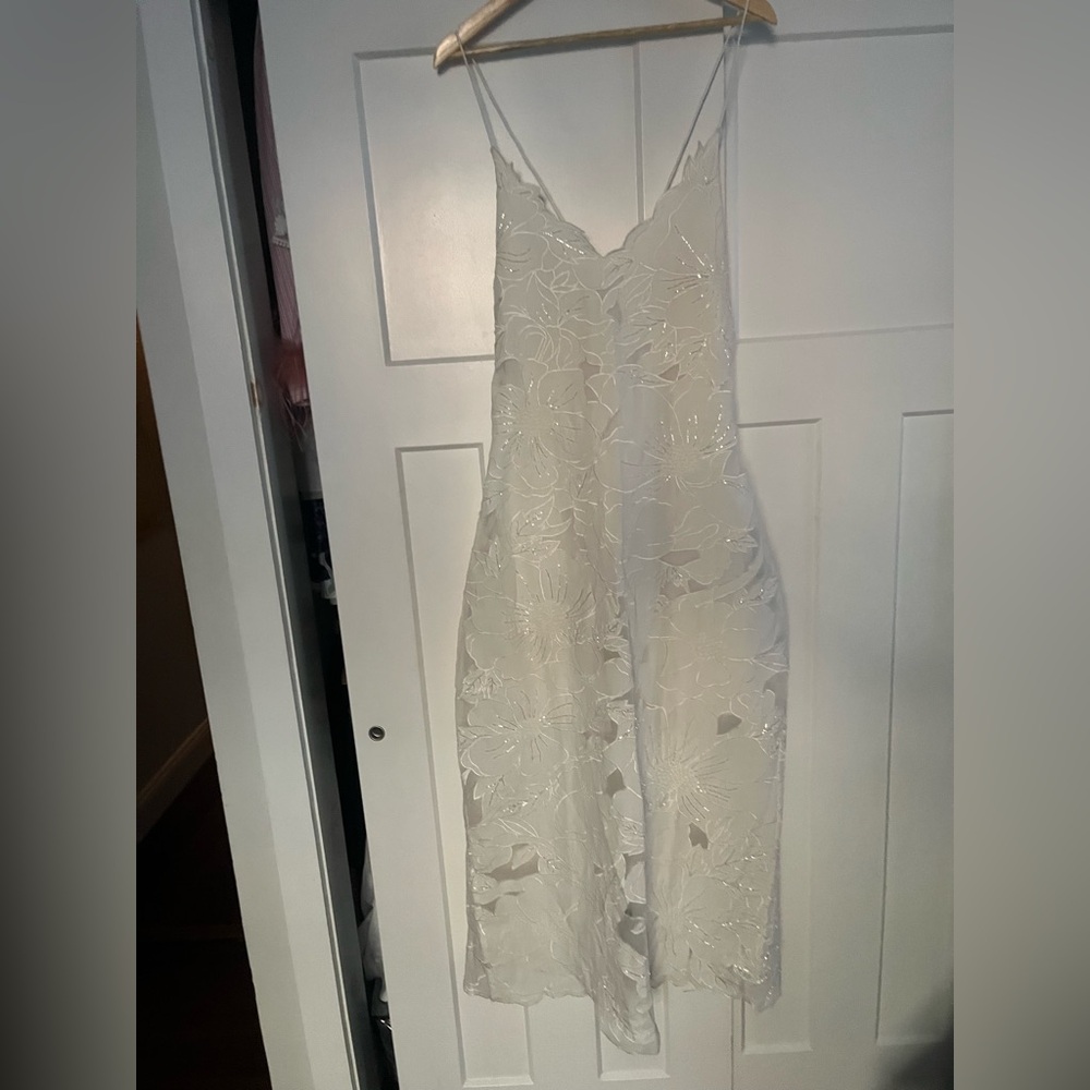 Elegant White Floral Slip Dress